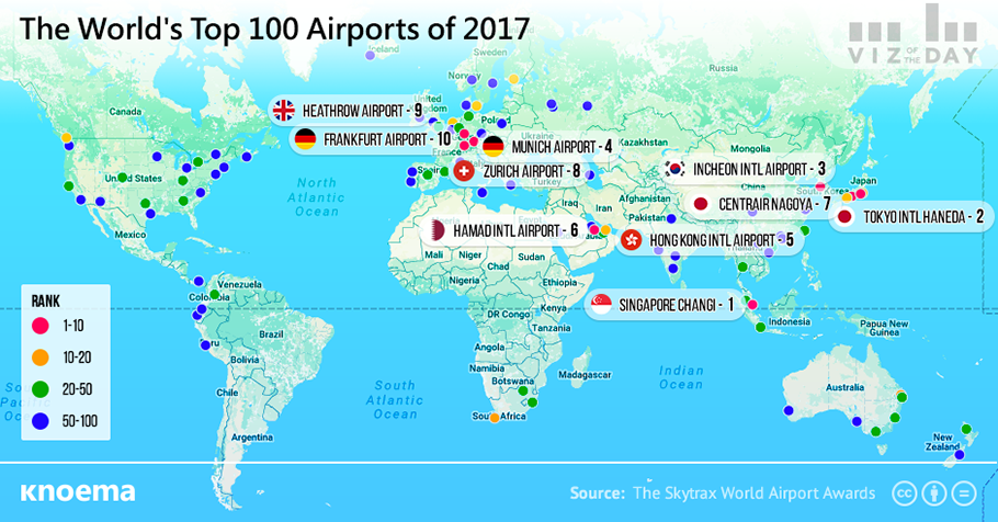 Knoema Viz Of The Day The Worlds Top 100 Airports 